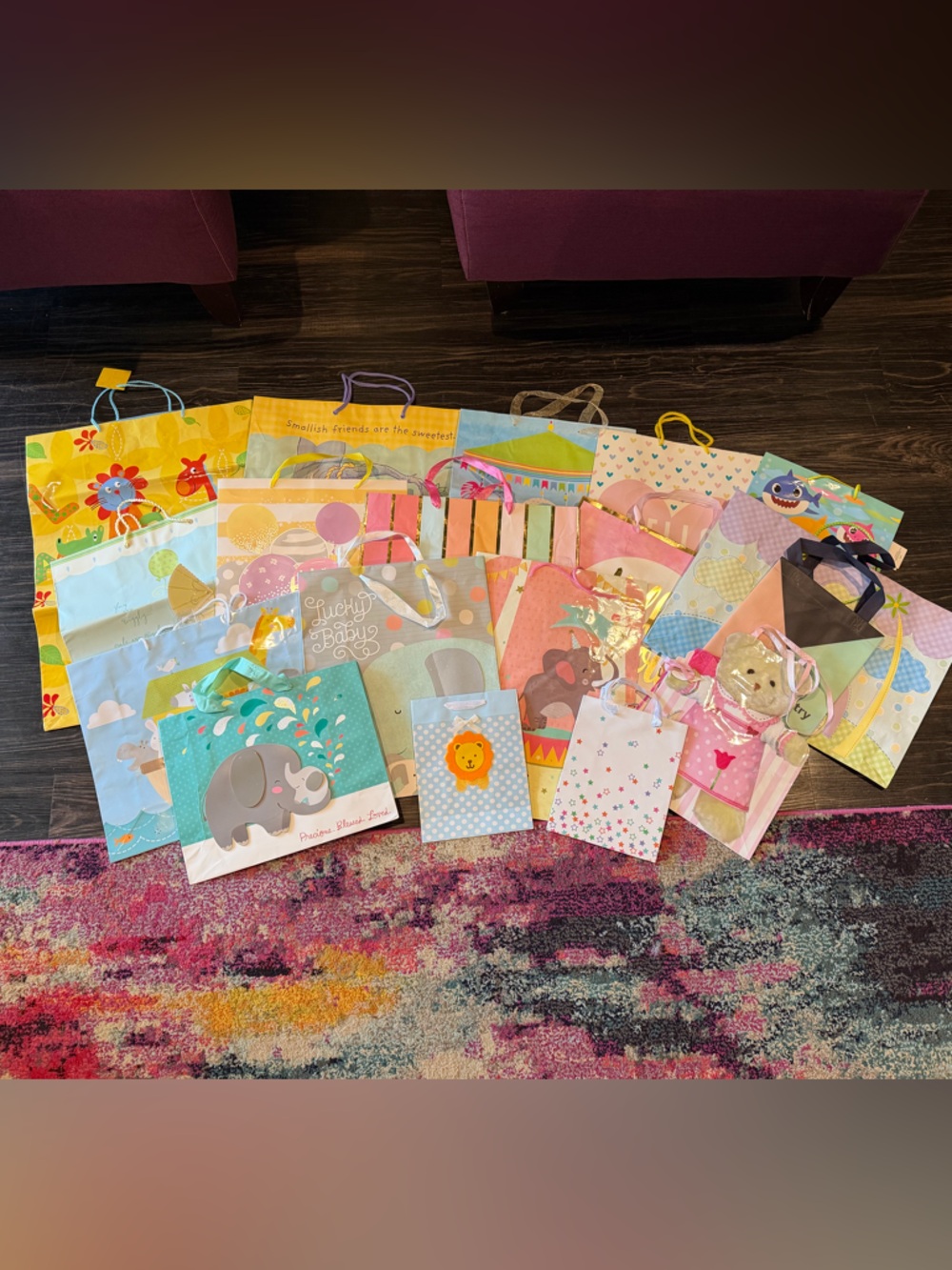 18 Colorful Assorted Baby Shower Gift Bags